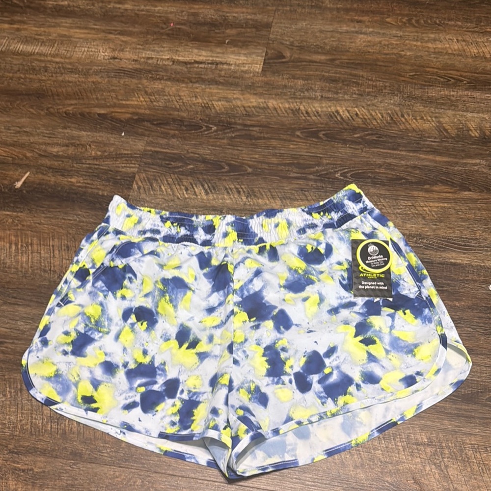 Athletic Works Blue and Yellow Athletic Shorts